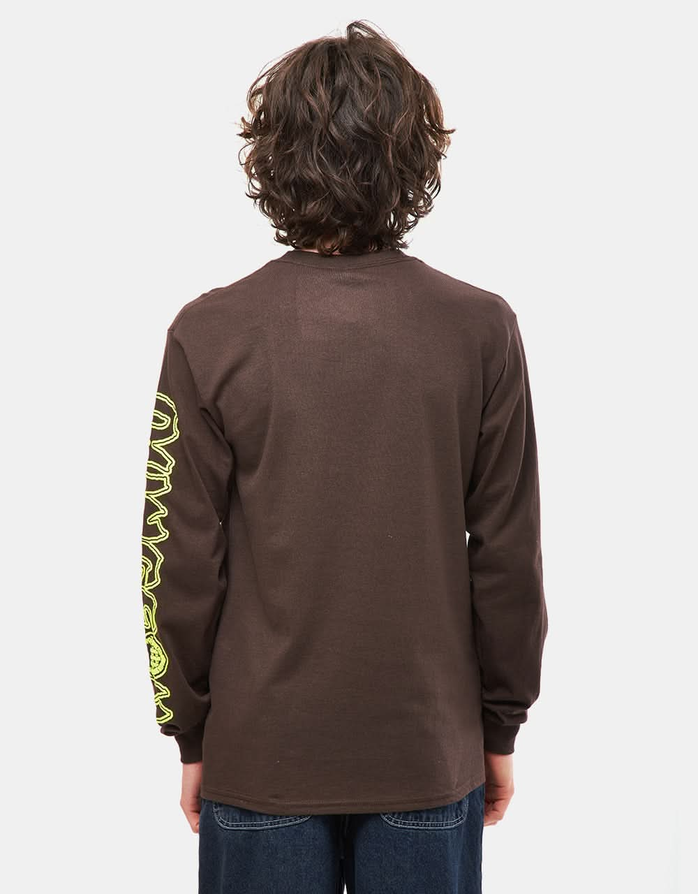 Dungeon Tower L/S T-Shirt - Chocolate/Neon Yellow