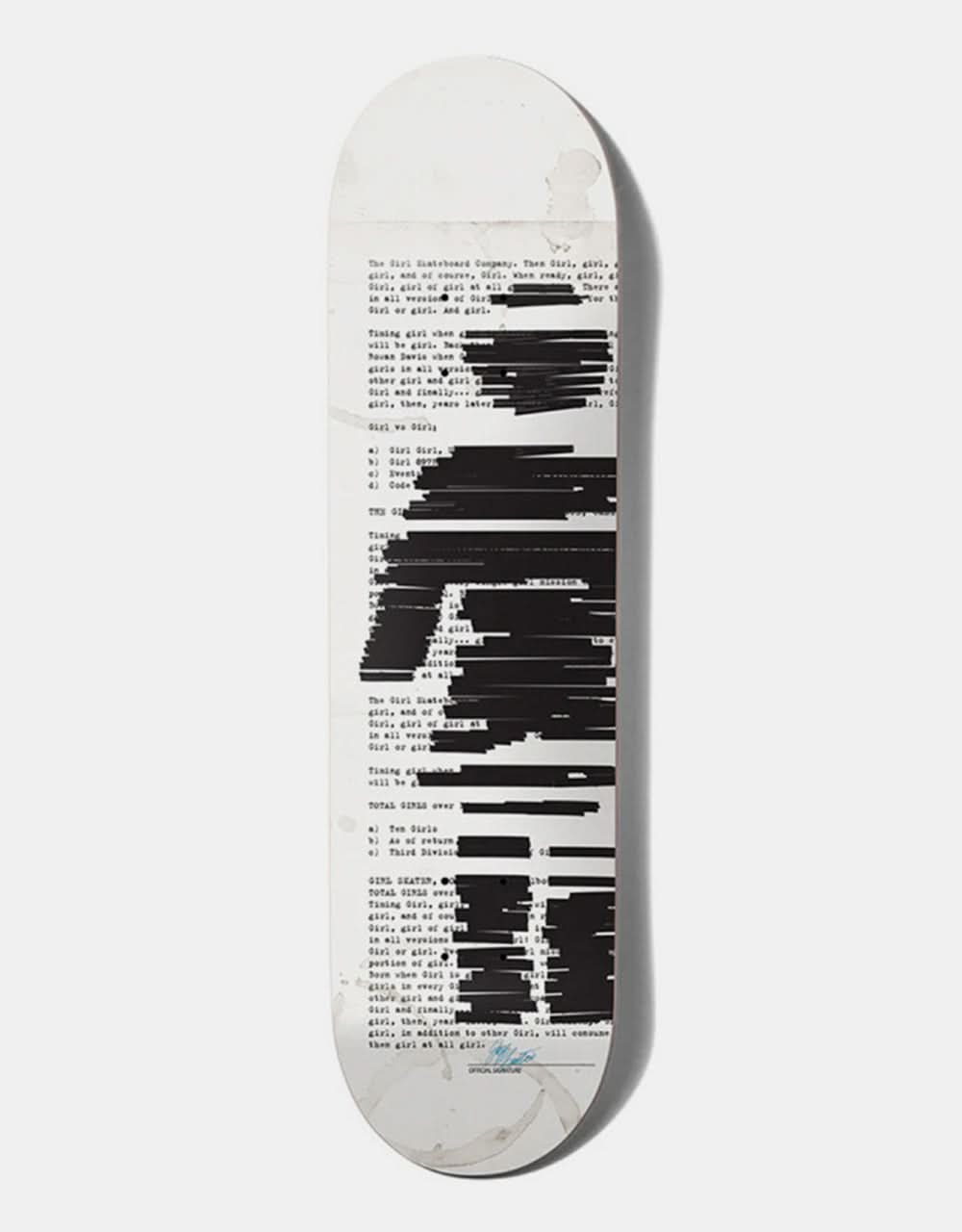 Girl Davis Redacted G053 Skateboard Deck - 8.5"