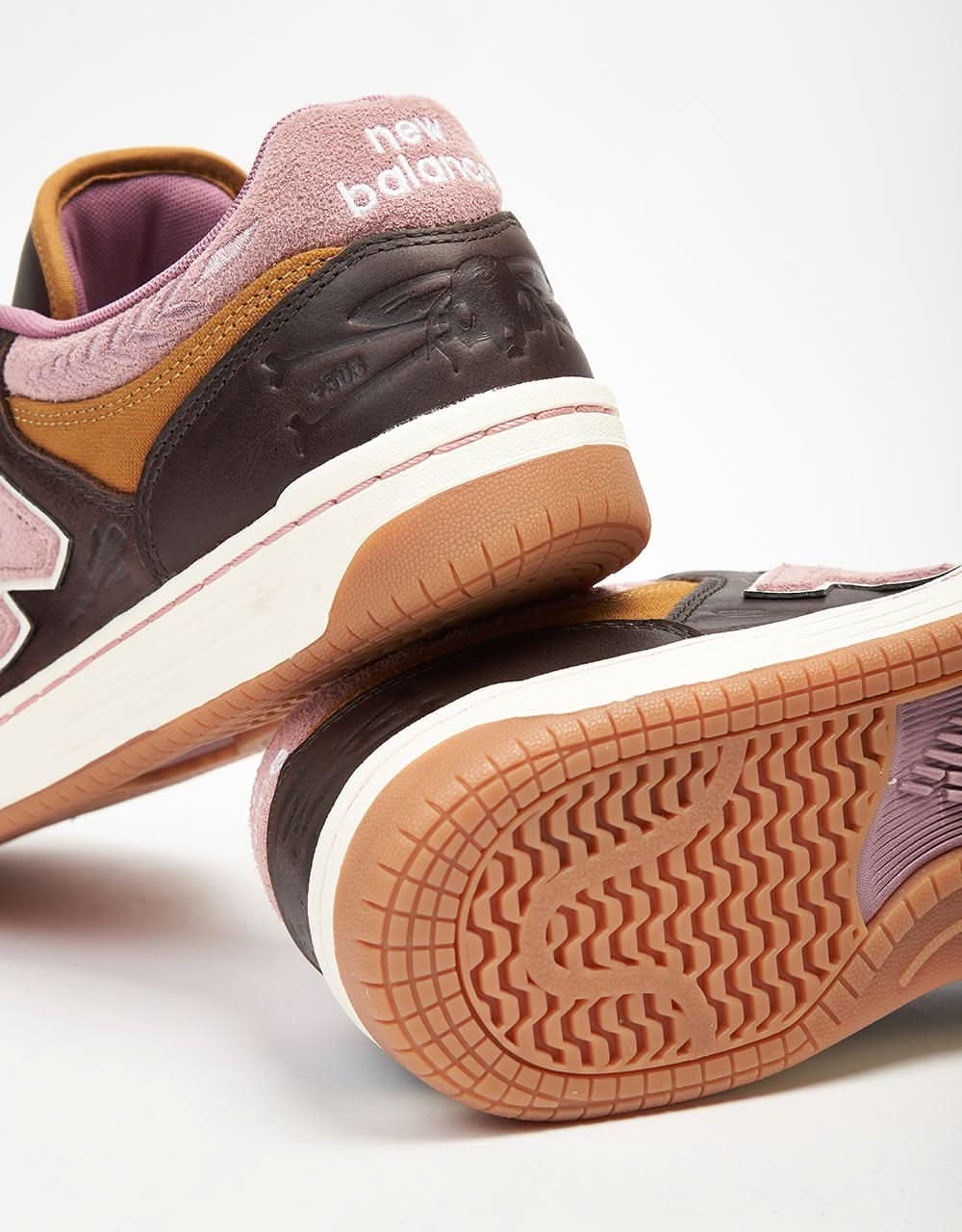 New Balance Numeric x 303 x Jeremy Fish 480 Skate Shoes - Brown/Pink