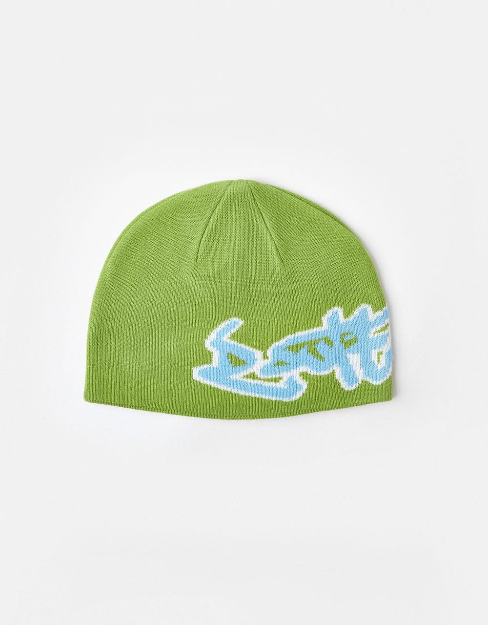 Route One Throwback Cuffless Beanie - Lime/Alaskan Blue