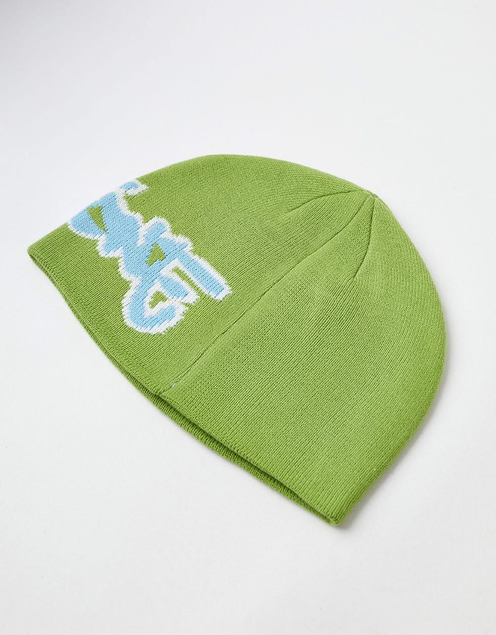 Route One Throwback Cuffless Beanie - Lime/Alaskan Blue