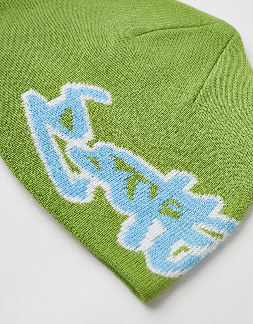 Route One Throwback Cuffless Beanie - Lime/Alaskan Blue