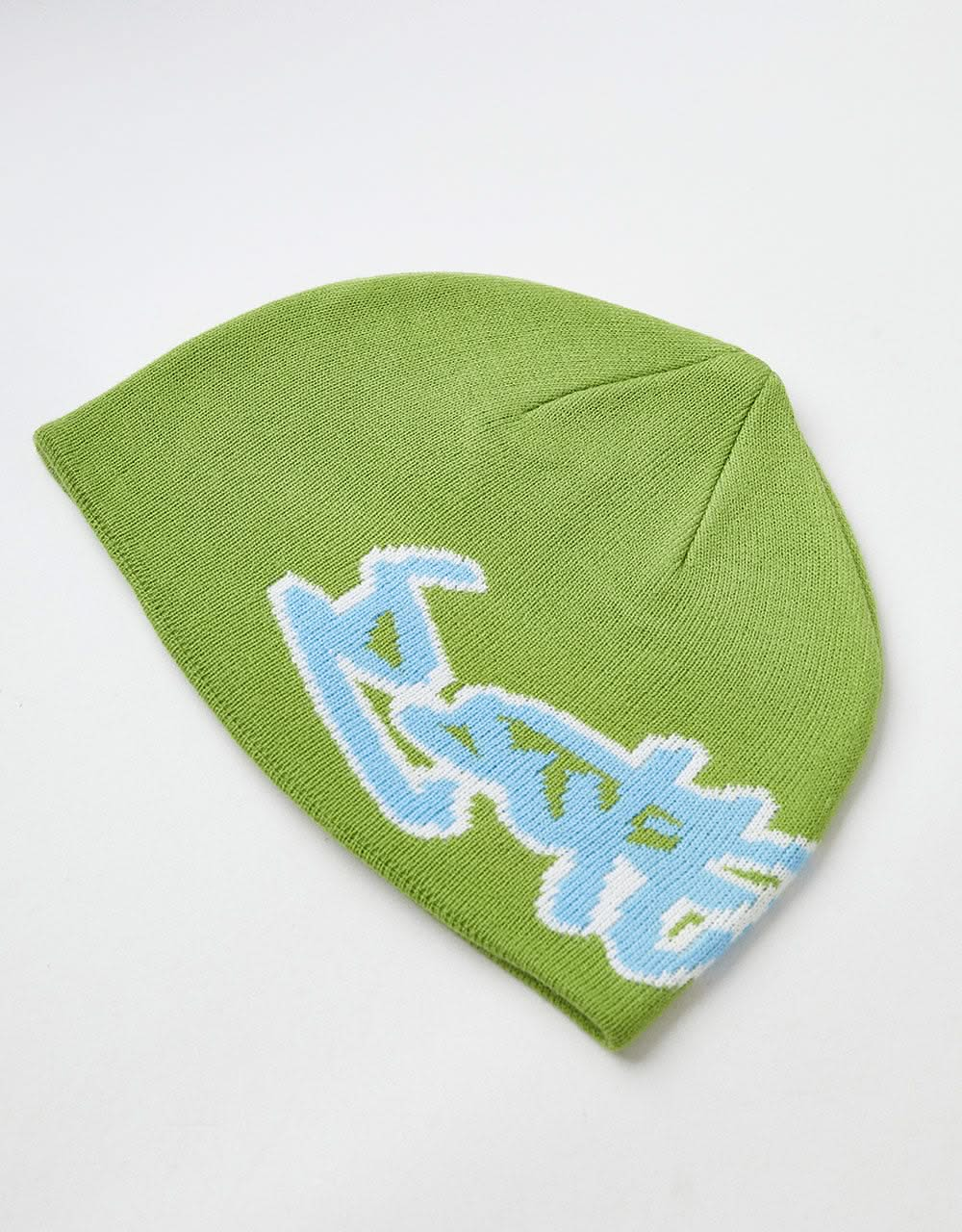 Route One Throwback Cuffless Beanie - Lime/Alaskan Blue