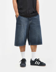 Route One Super Baggy XL Denim Bermuda Shorts - Dark Wash