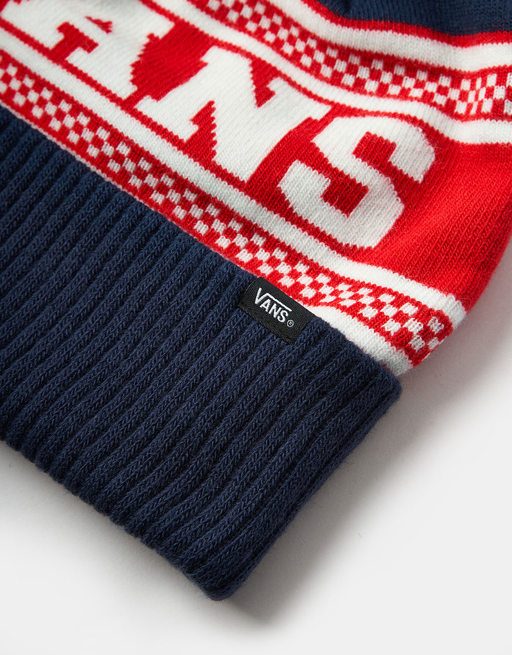 Vans Check Pom Beanie - Dress Blues