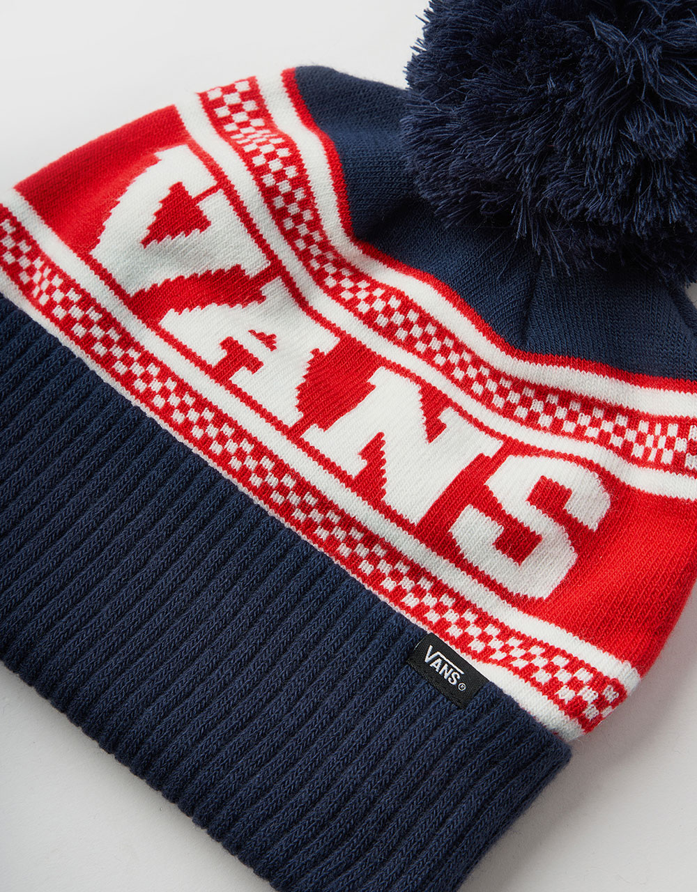 Vans Check Pom Beanie - Dress Blues