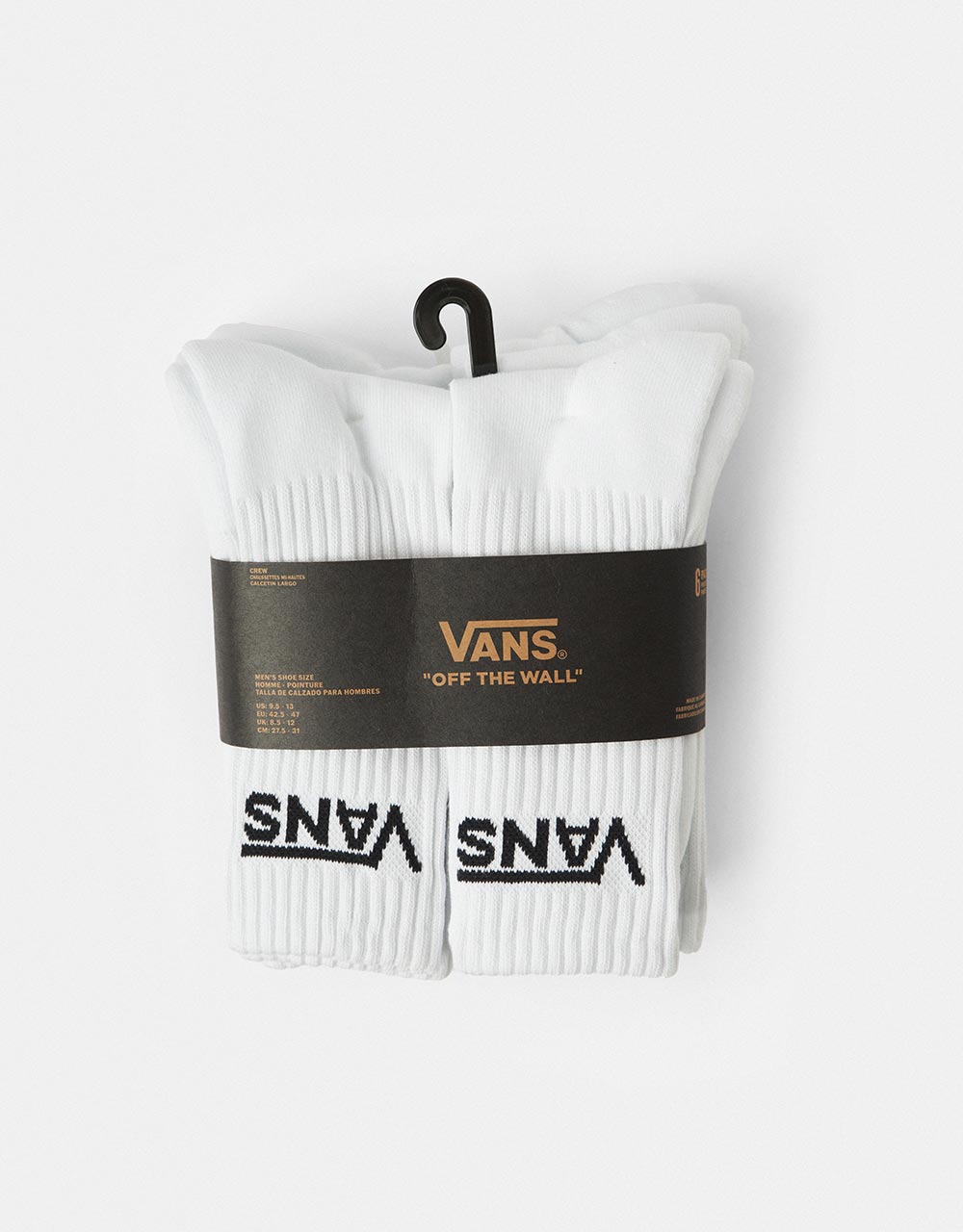 Vans Classic Crew 6 Pack Socks - White