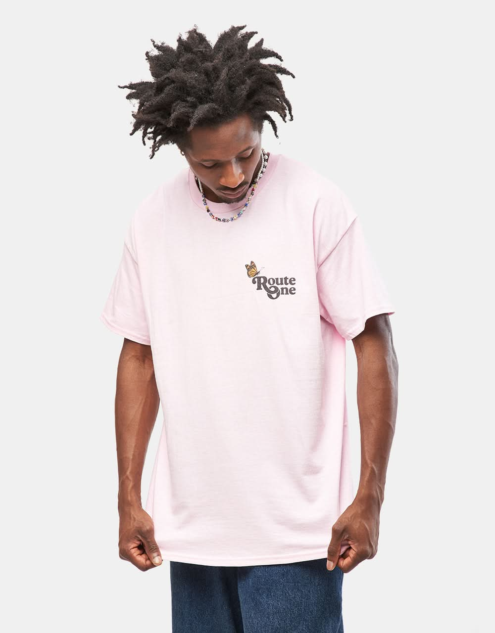 Camiseta Route One Flutter - Rosa claro