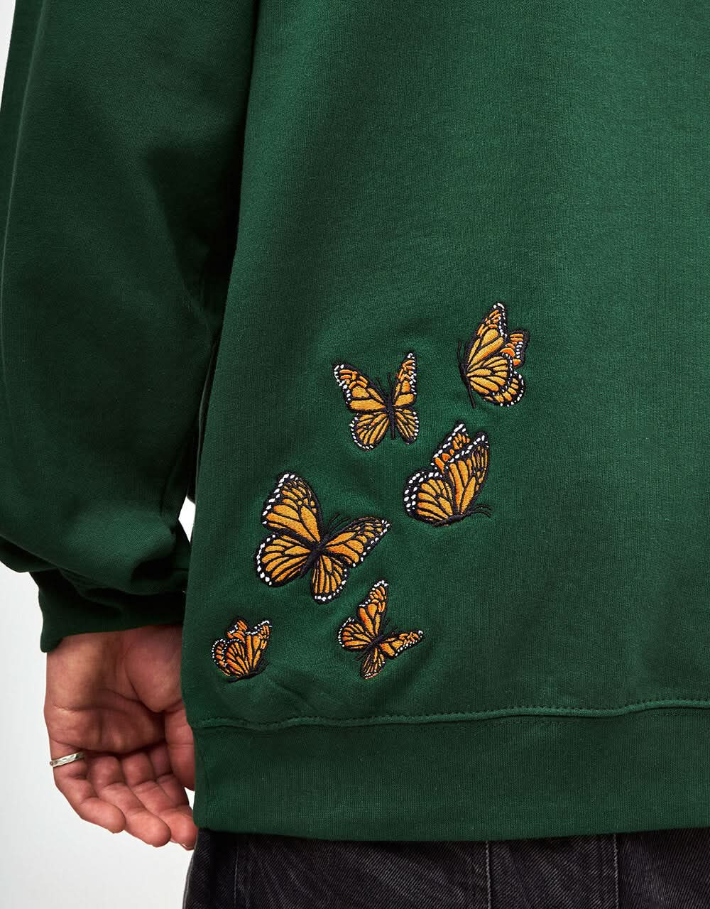 Route One Flutter Pullover Hoodie - Bottle Green