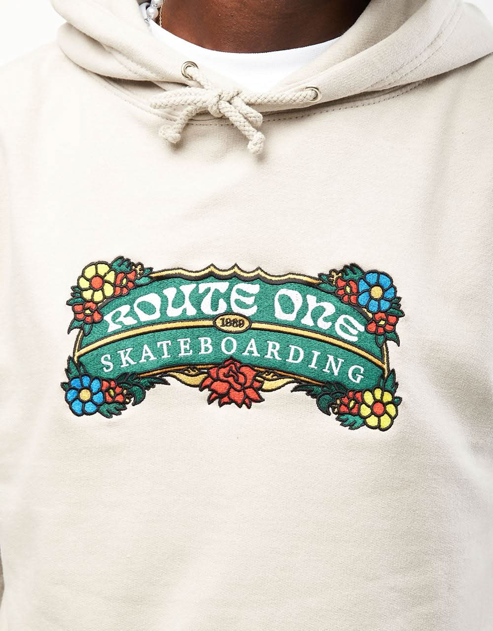 Route One Florals Pullover Hoodie - Natural