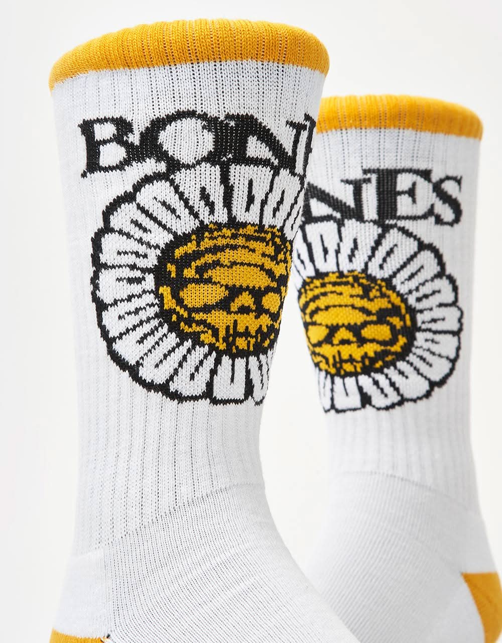 Bones Pushing Up Daisies Socks - White