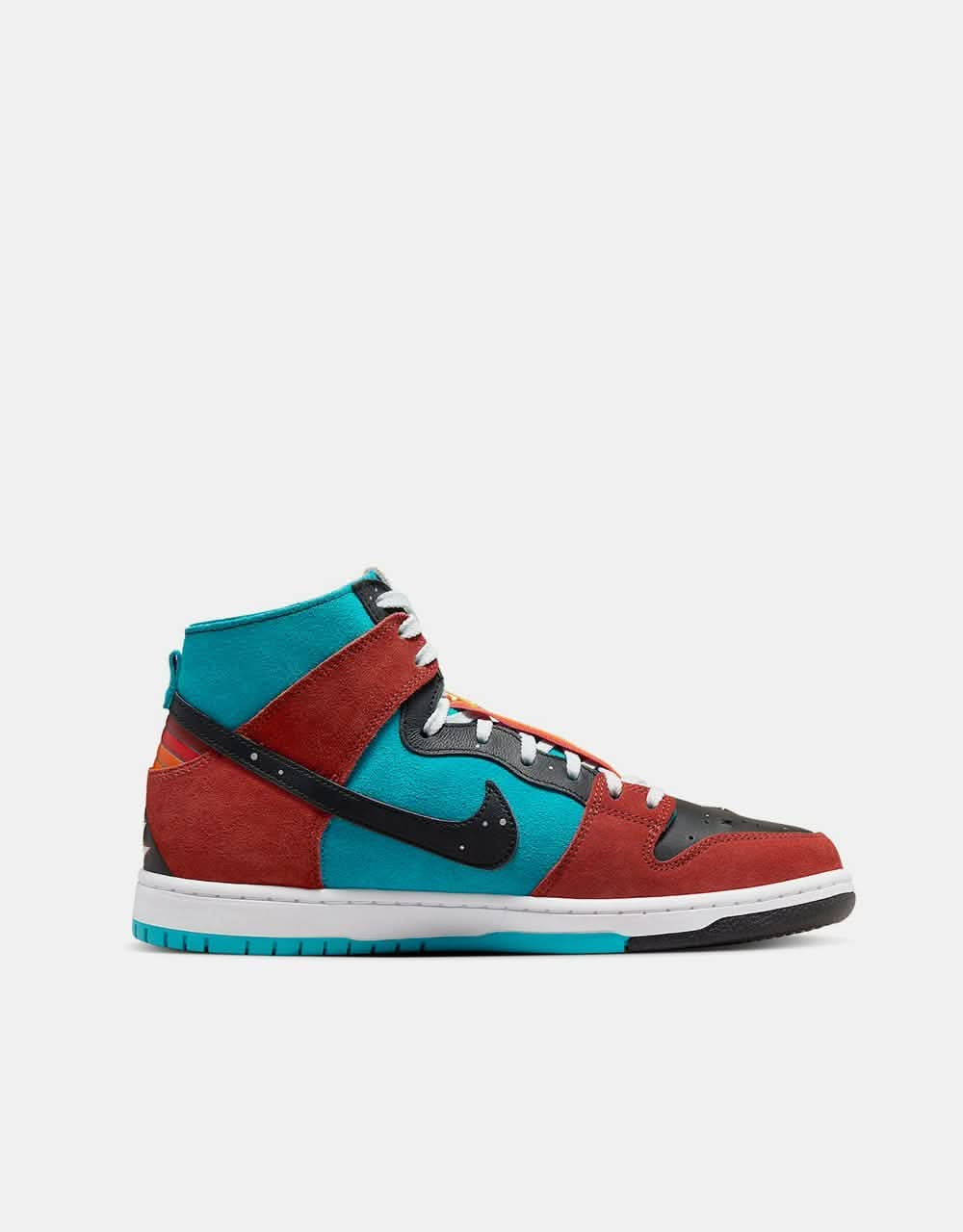 Nike SB x Di'Orr Greenwood 'Navajo Arts' Dunk Hi Decon QS Skate Shoes - Turquoise Blue/Black-Rugged Orange