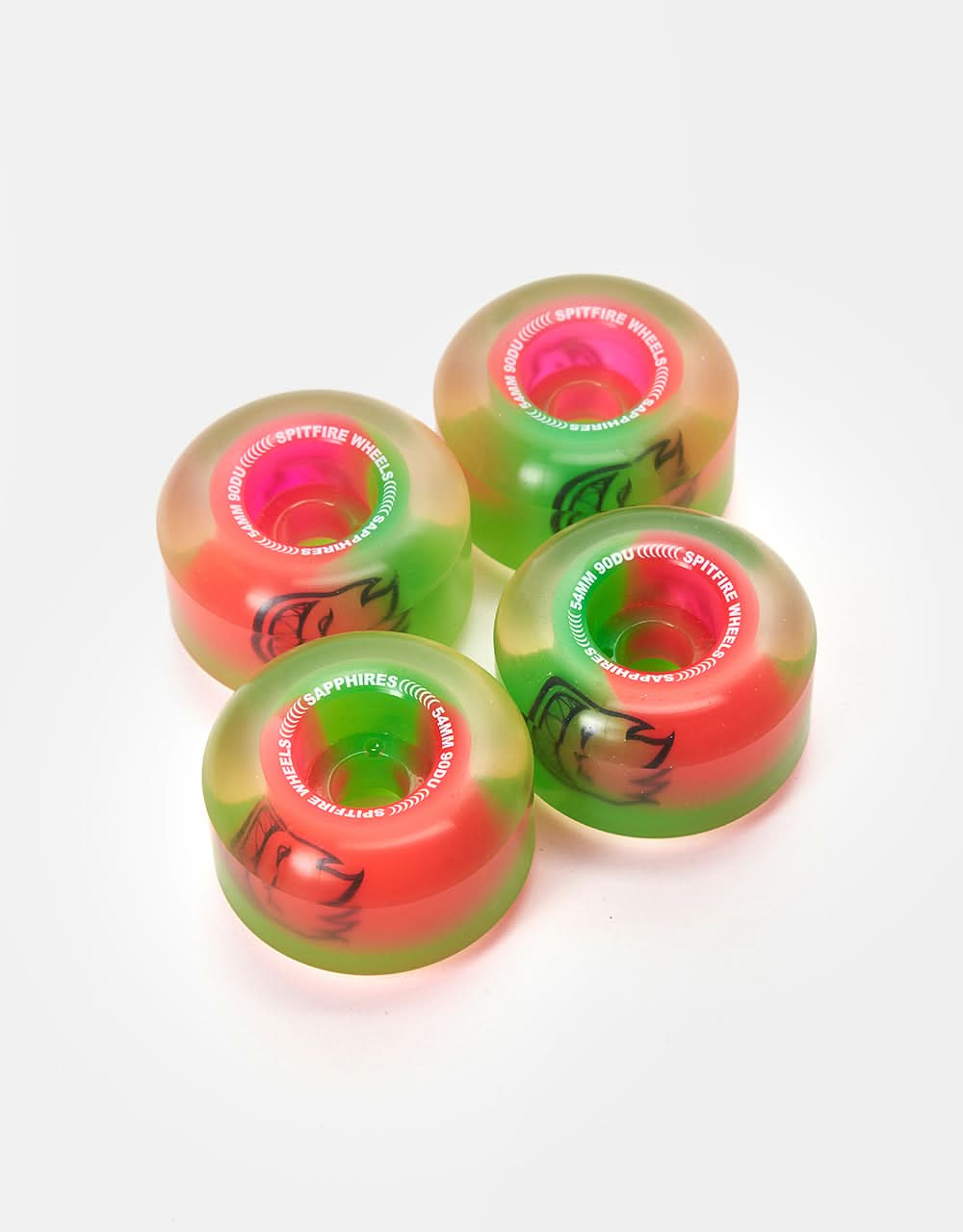 Roues de skateboard Spitfire Sapphire Radial 90D - Rose/Vert