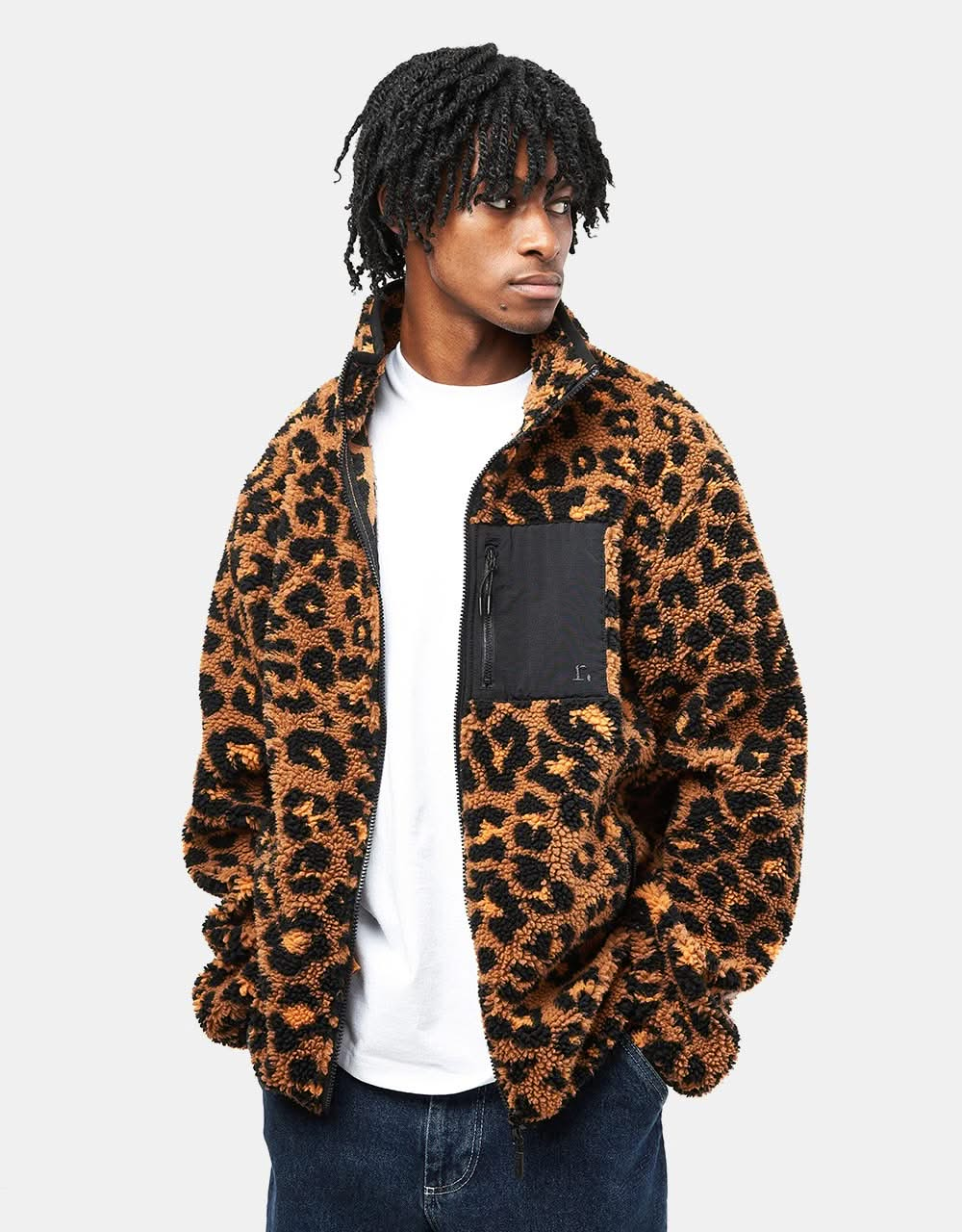 Route One Sharwa Pocket Fleece - Leopard