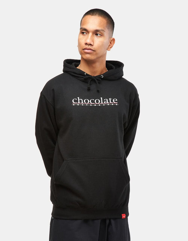 Sudadera con capucha de barra de chocolate pesada - Negro