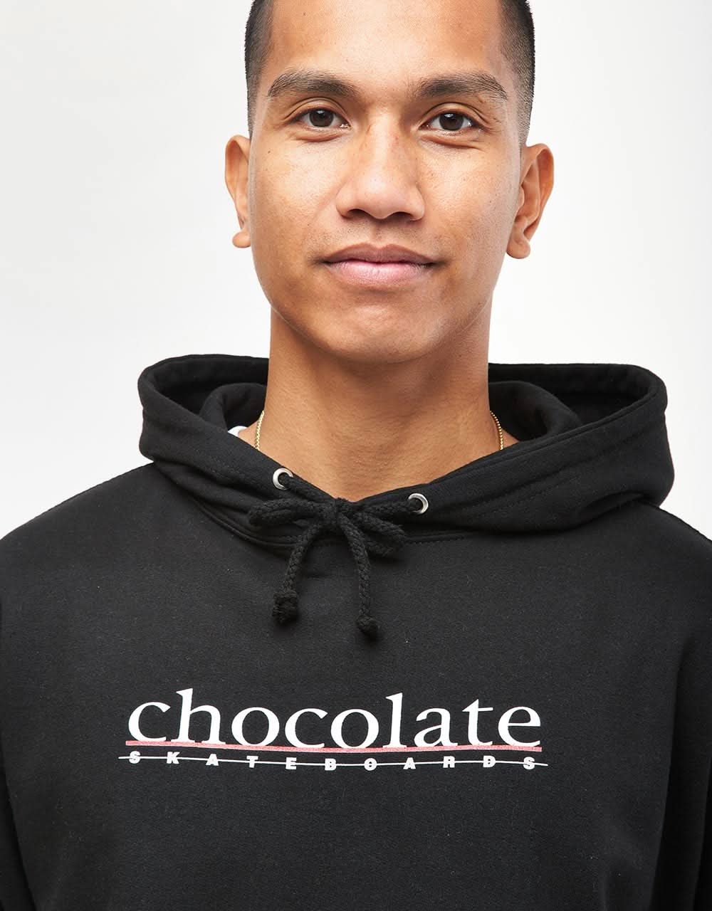 Sudadera con capucha de barra de chocolate pesada - Negro