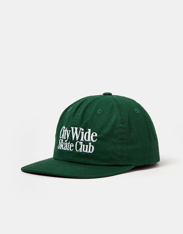 Route One City Wide Skate Club Unstructured 6 Panel Cap - Forest Green