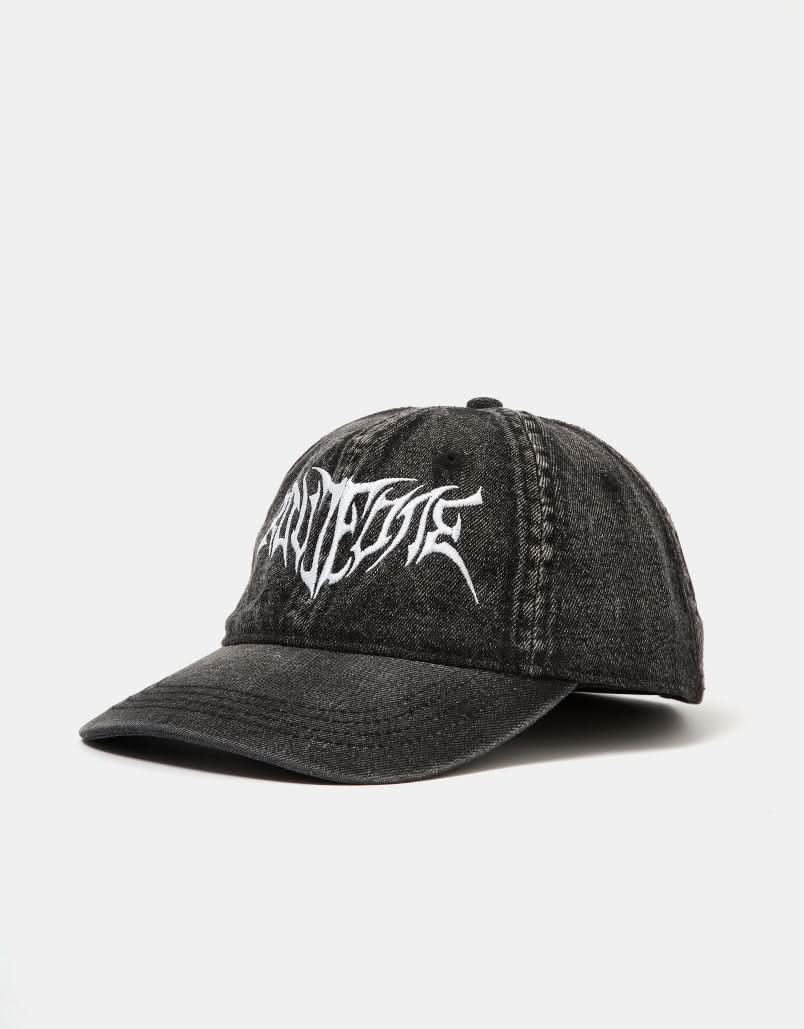 Route One Spiller Dad Cap - Washed Black Denim