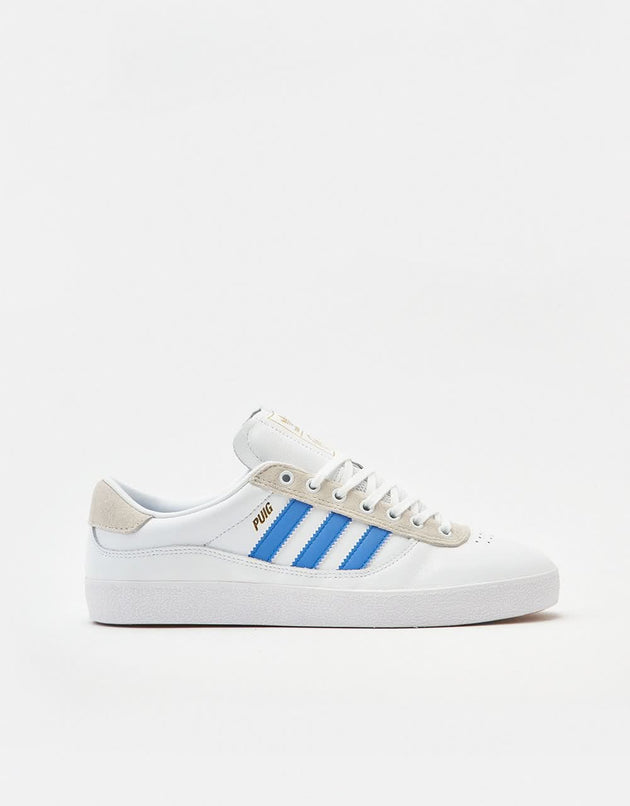 adidas Puig Indoor Skate Shoes - White/Bluebird/Gold Metallic