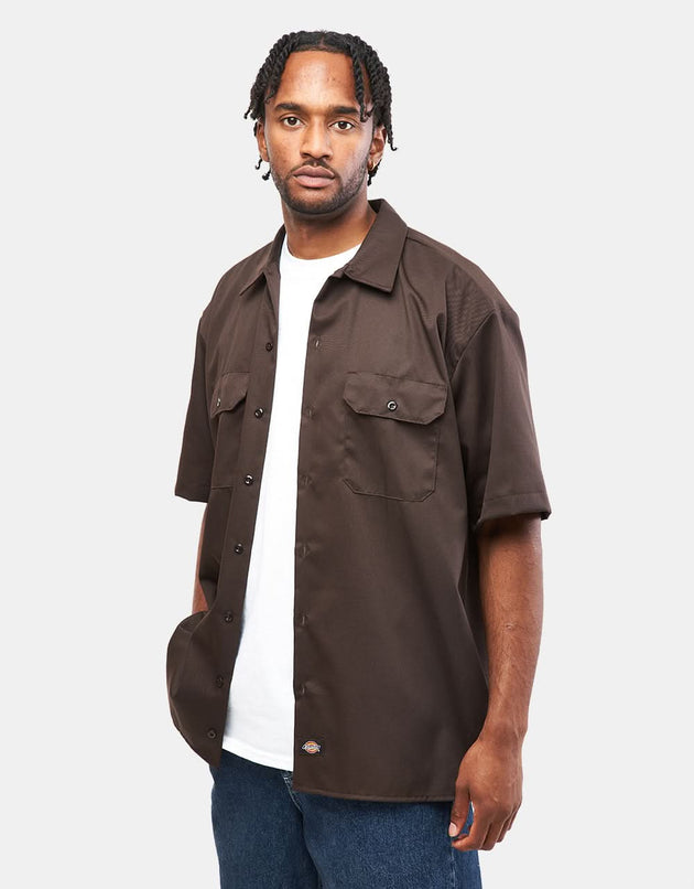 Dickies Recycled S/S Work Shirt - Dark Brown