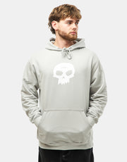 Zero Single Skull Pullover Hoodie - Heather Grey/White