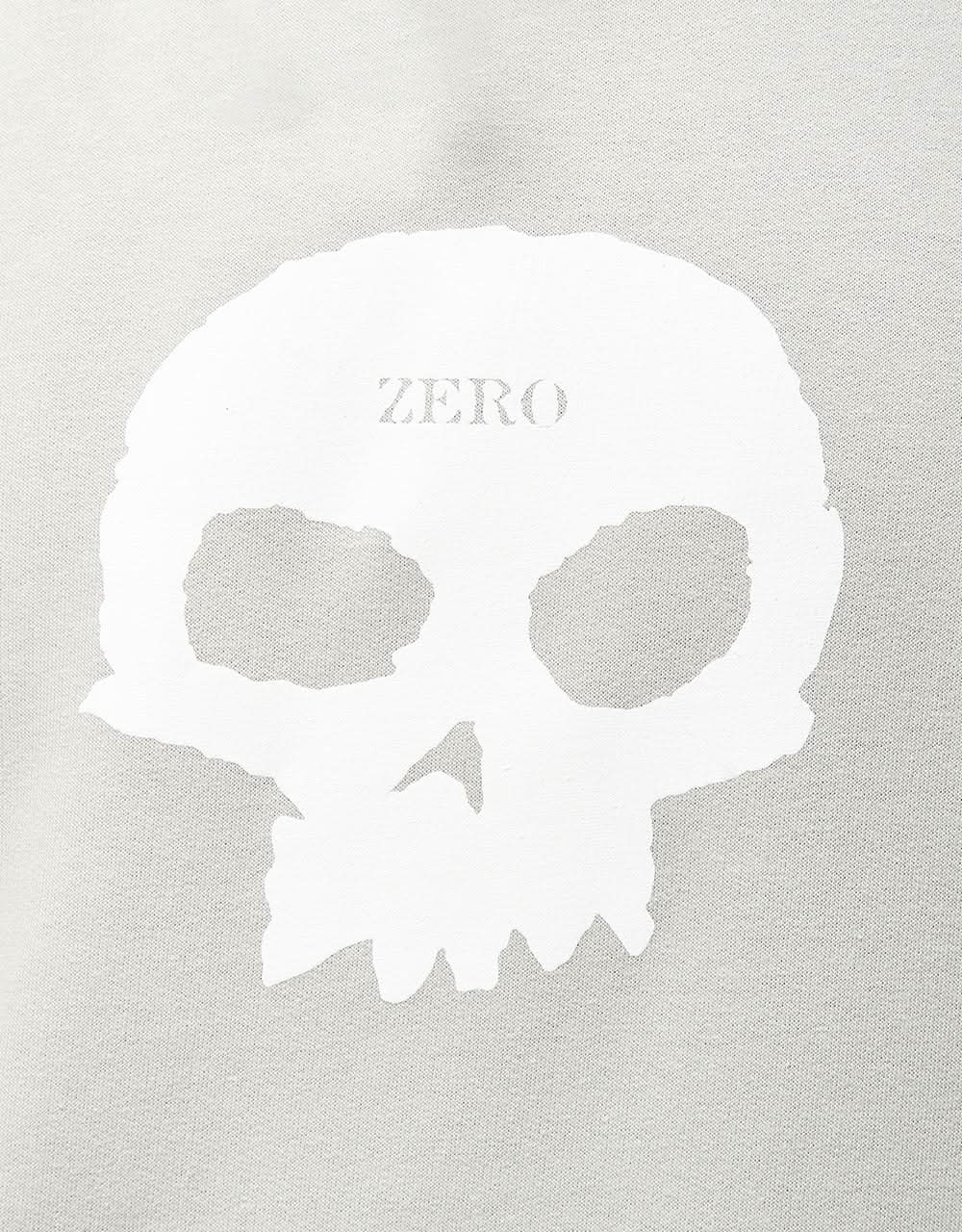 Sweat à capuche Zero Single Skull - Gris chiné/blanc