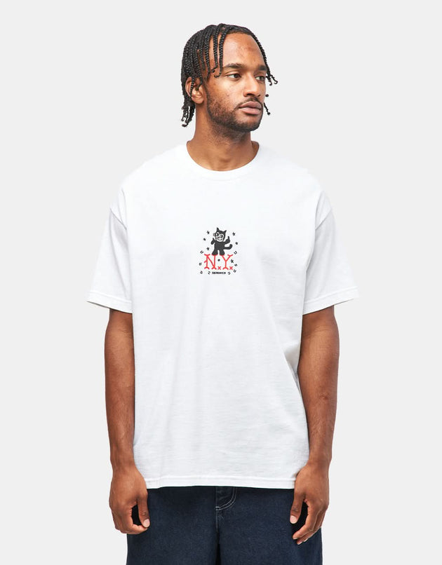 T-shirt 5boro NYC NY Cat - Bianco/Rosso