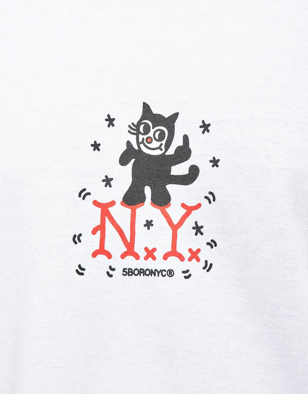 5boro NYC NY Cat T-Shirt - White/Red