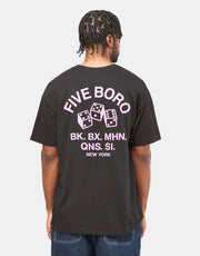 Camiseta 5boro NYC 4-5-6 Dice - Negro/Rosa