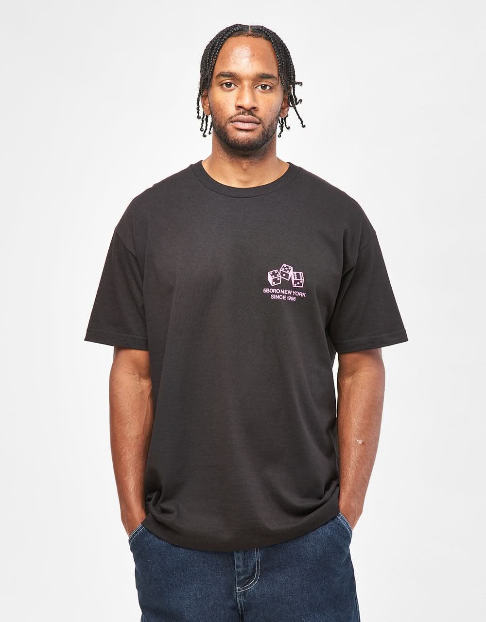 5boro NYC 4-5-6 Dice T-Shirt - Black/Pink