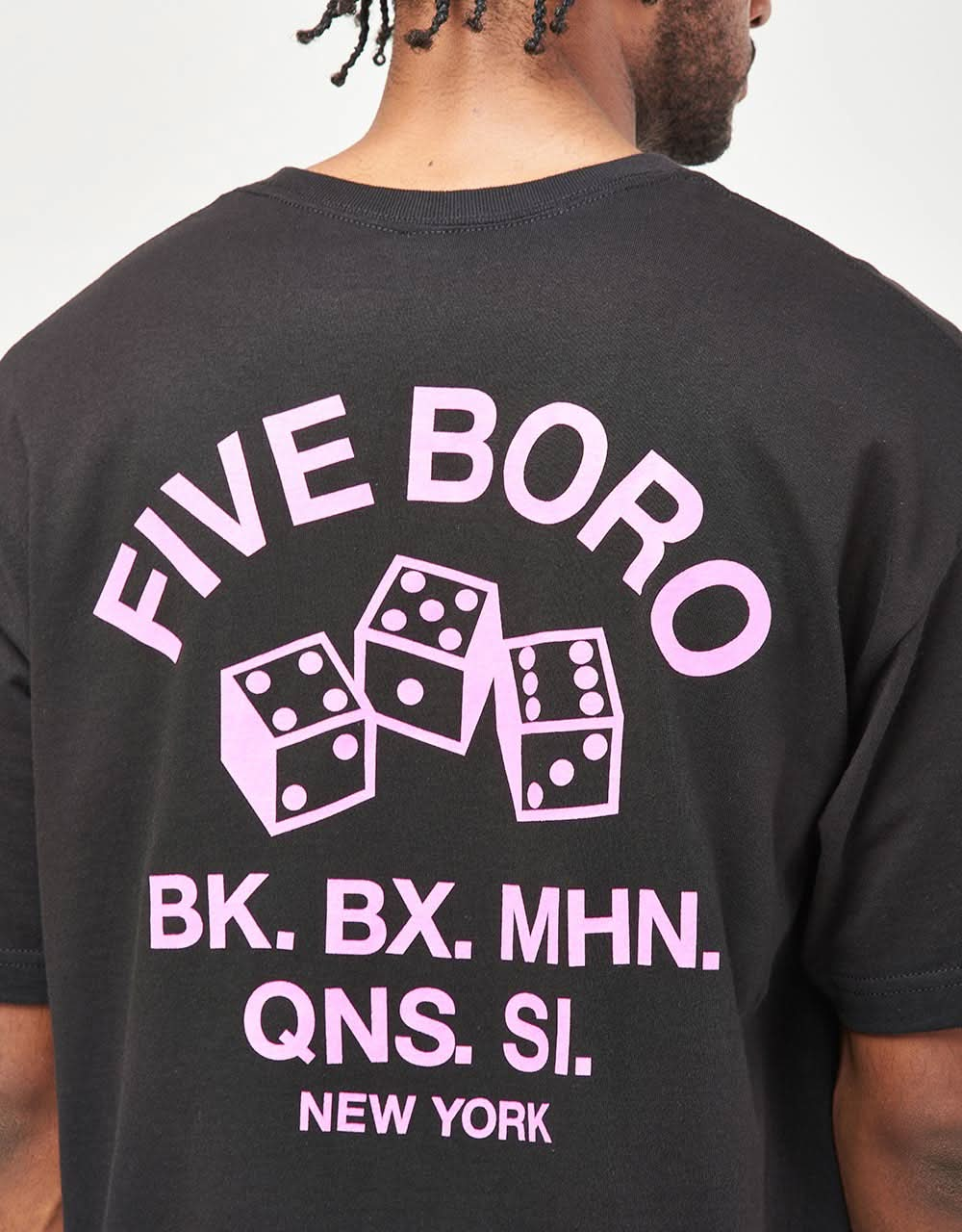 Camiseta 5boro NYC 4-5-6 Dice - Negro/Rosa