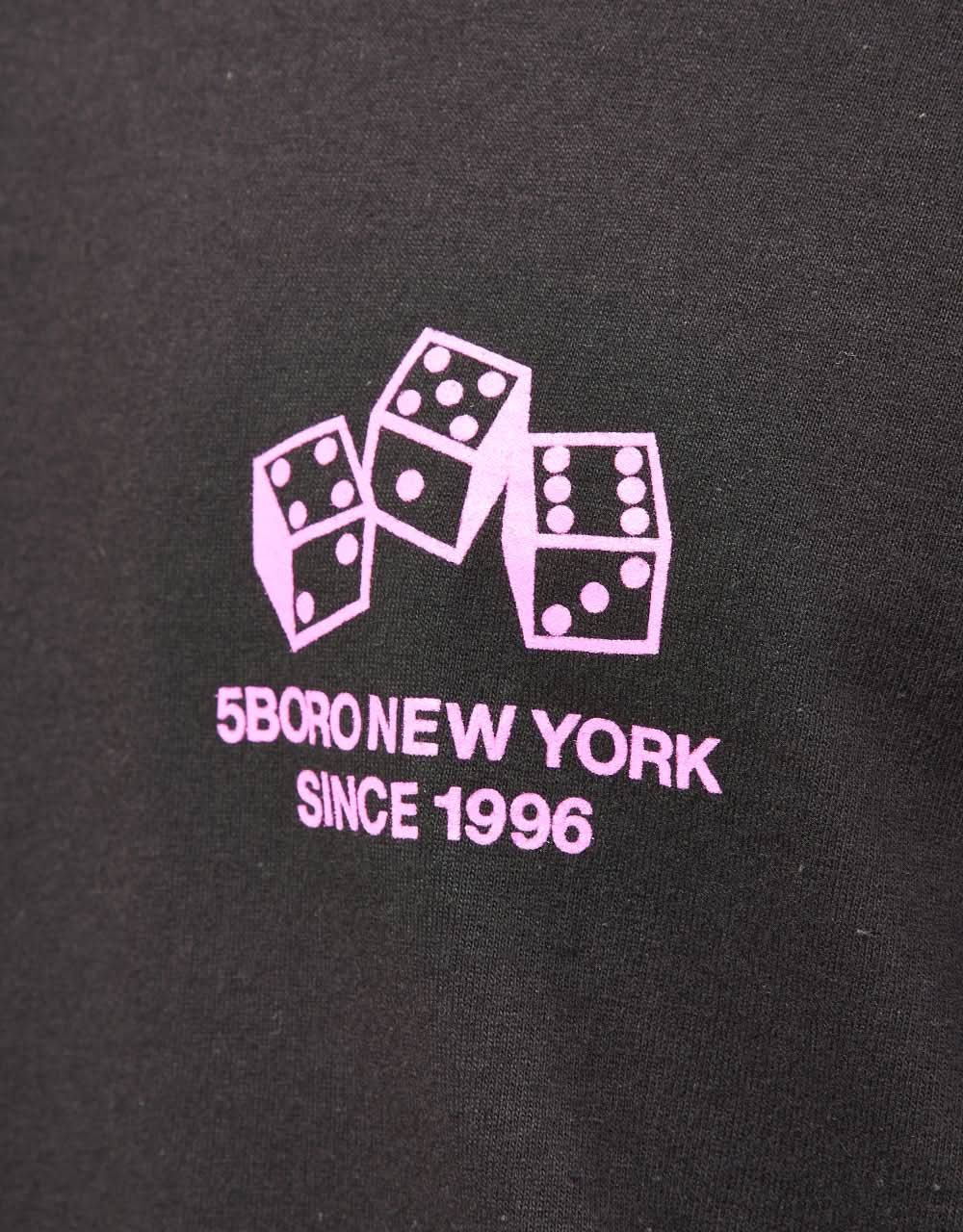 5boro NYC 4-5-6 Dice T-Shirt - Black/Pink