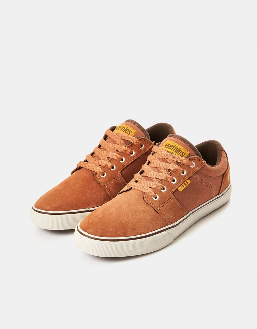 Etnies Barge LS Skate Shoes - Brown/Gold/Yellow