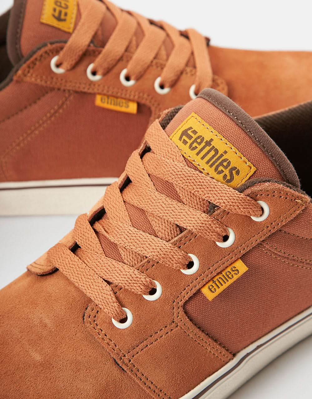 Etnies Barge LS Skate Shoes - Brown/Gold/Yellow