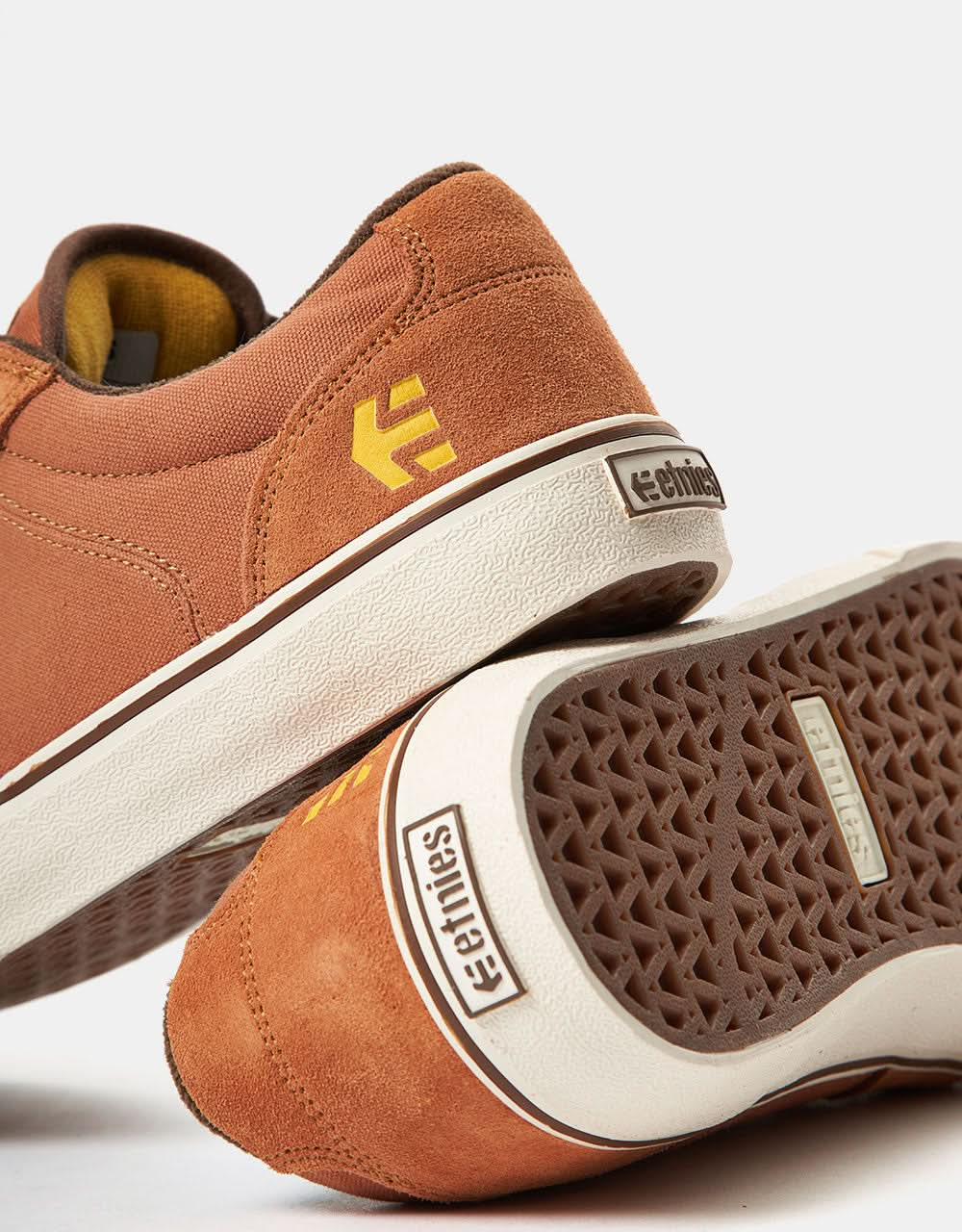 Etnies Barge LS Skate Shoes - Brown/Gold/Yellow