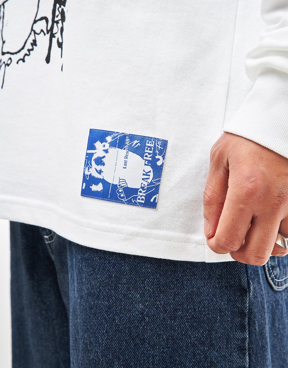 Last Resort AB FIG 16 L/S T-ShirtWhite/Black