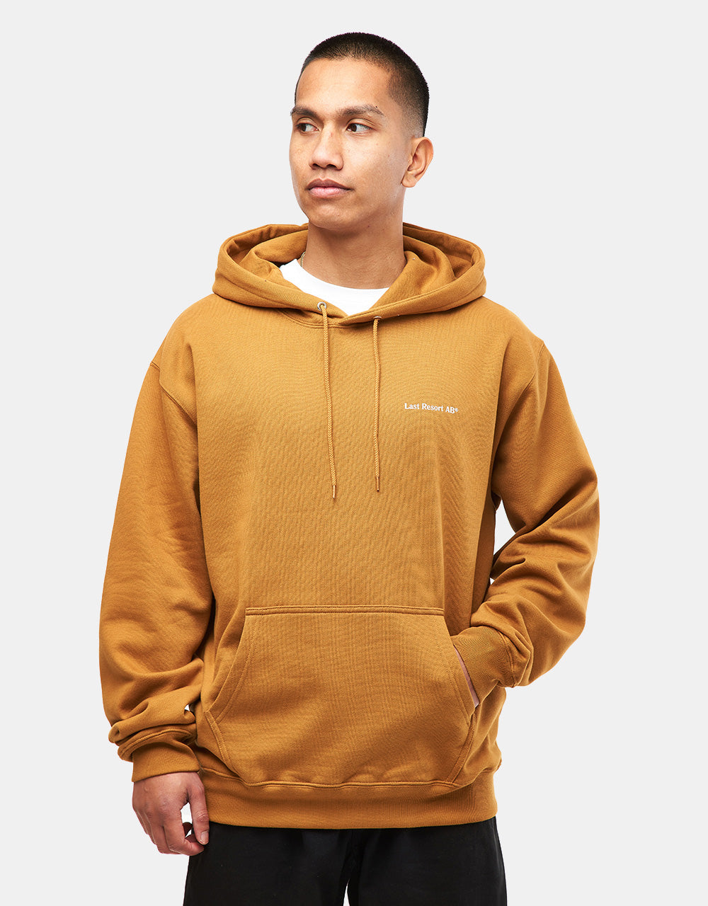 Last Resort AB Atlas Monogram Pullover Hoodie - Golden Brown/White