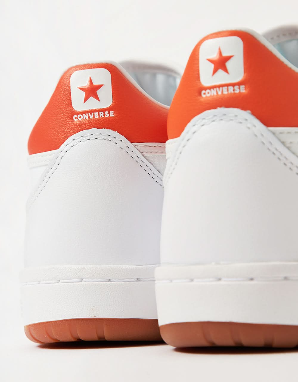 Converse Fastbreak Pro Leather & Nylon Skate Shoes - White/Orange/White