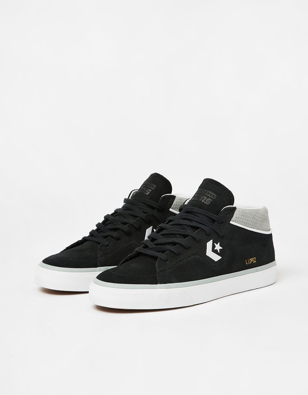 Converse Louie Lopez Pro Gamuza zapatos de skate - Negro/Ash Stone/Blanco