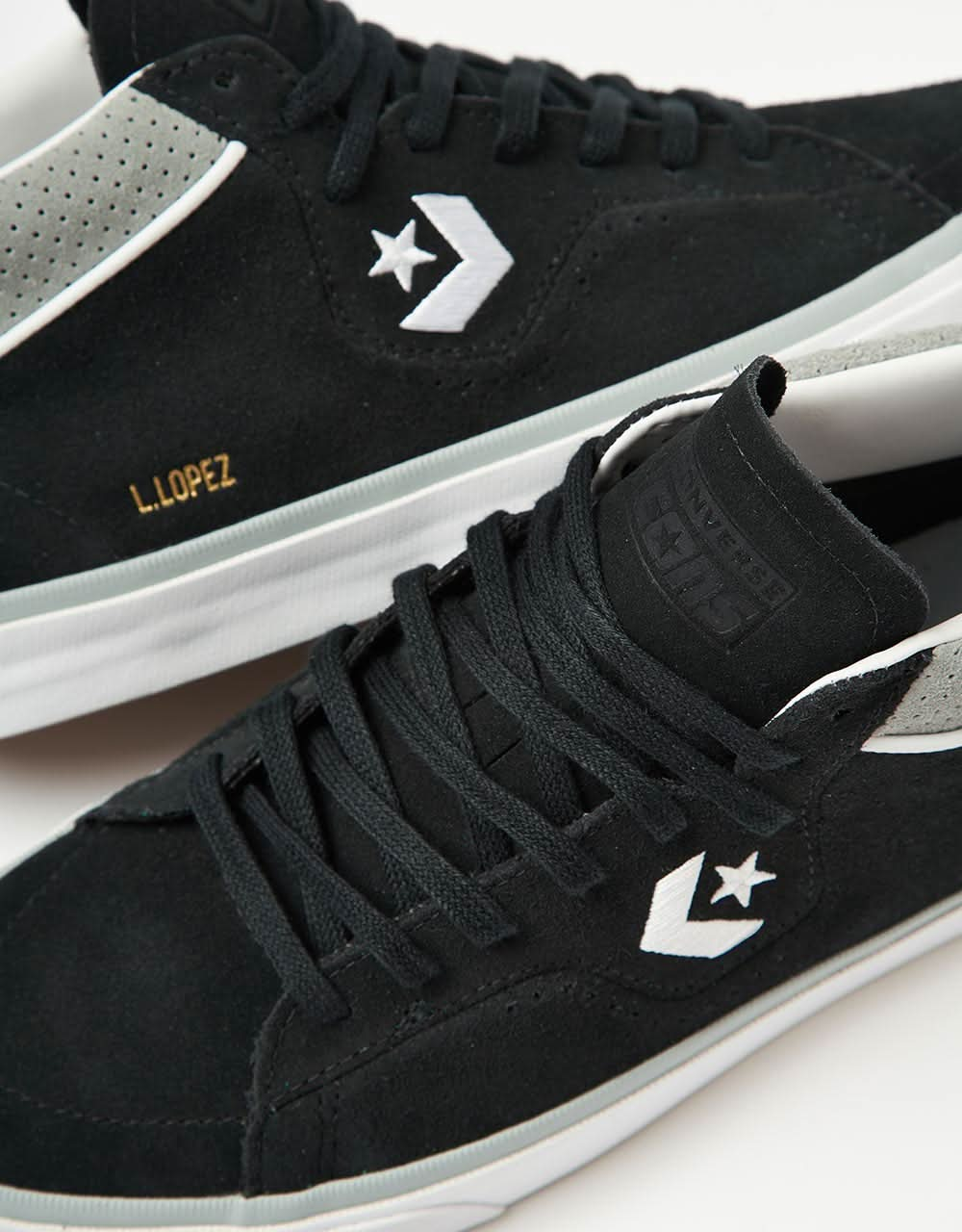 Converse Louie Lopez Pro Suede Skate Shoes - Black/Ash Stone/White