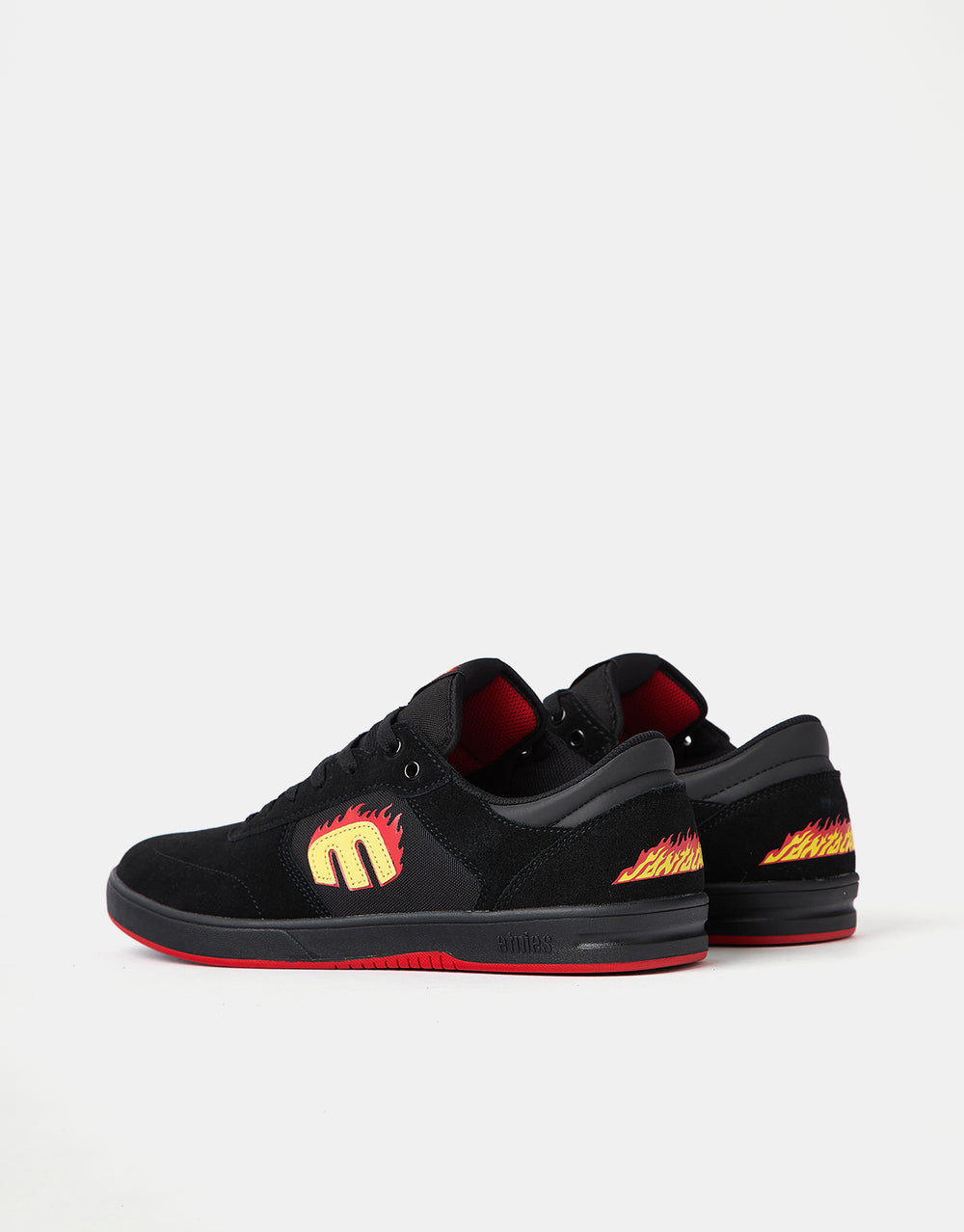 Etnies x Santa Cruz Windrow 'Flame Pack' Skate Shoes - Black/Red/Black