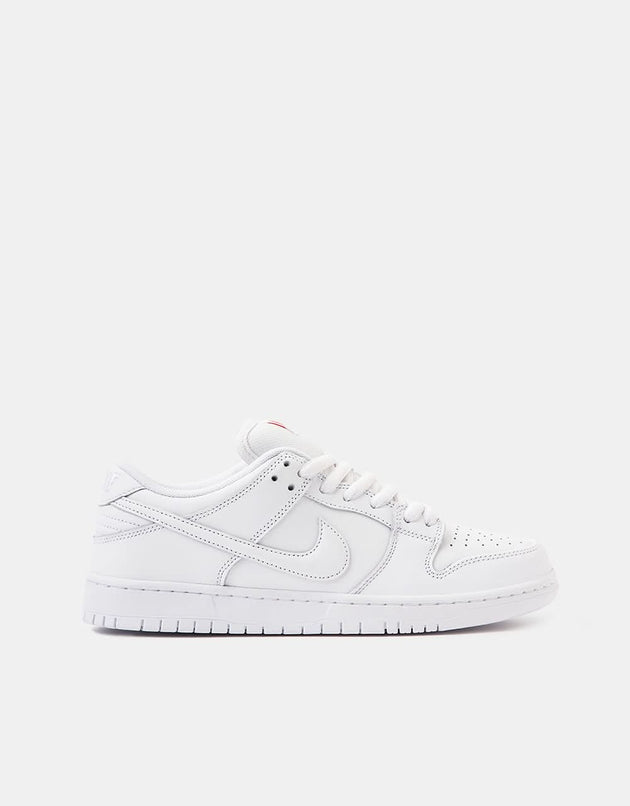 Nike SB 'Orange Label' Dunk Low Pro ISO Skate Shoes - White/White-White-White