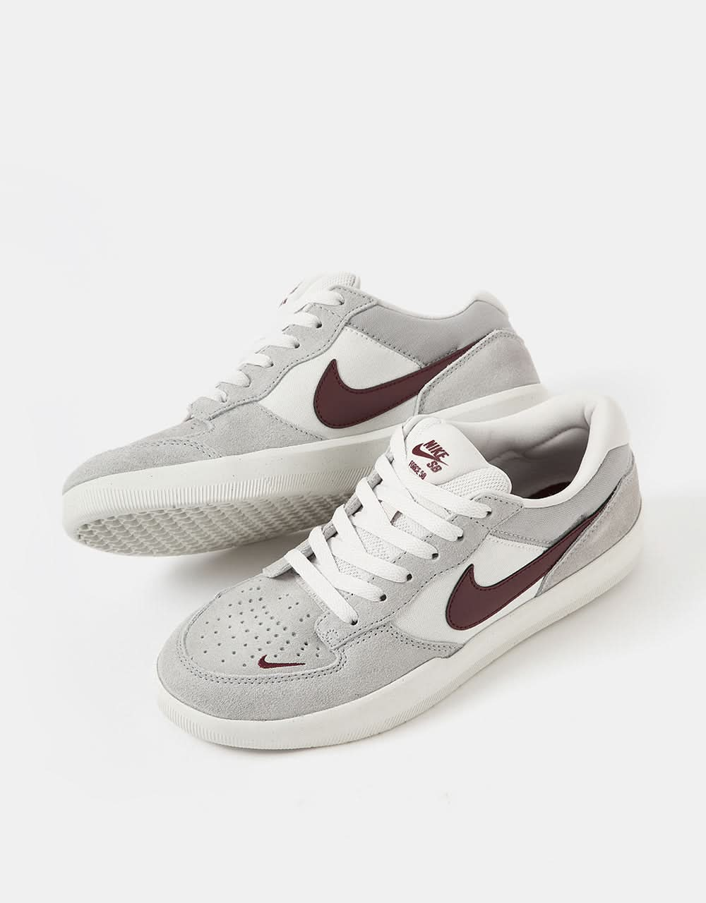 Nike SB Force 58 Chaussures de skate - Teinte platine/Rouge équipe foncé-Gris loup