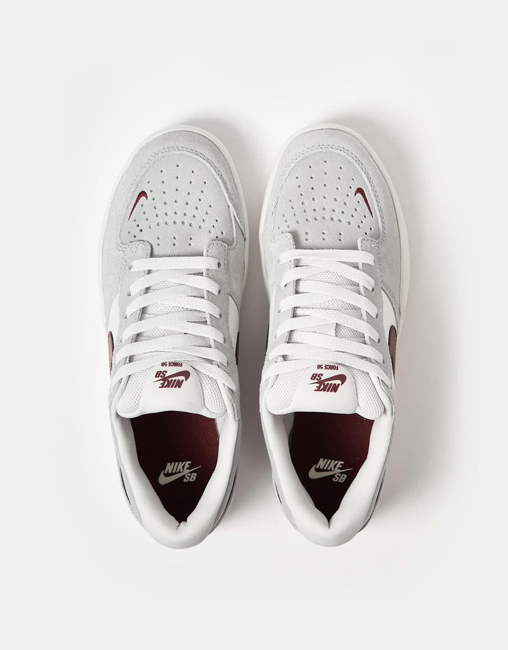 Nike SB Force 58 Chaussures de skate - Teinte platine/Rouge équipe foncé-Gris loup