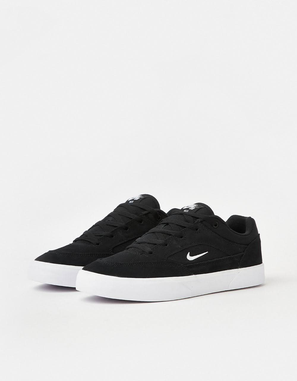 Nike SB Malor Skate Shoes - Black/White-Black-White