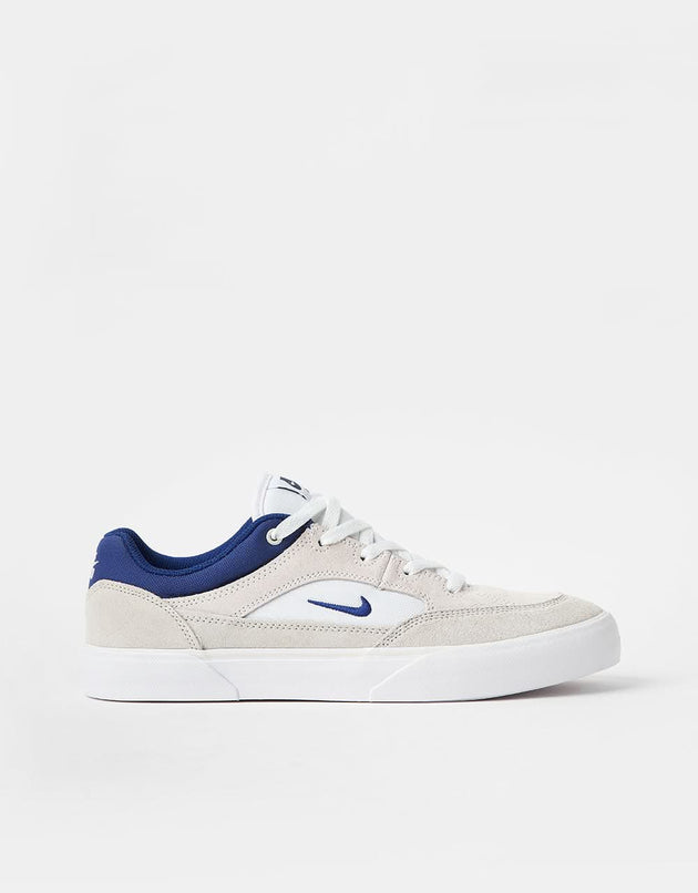 Nike SB Malor Skate Chaussures - Blanc/Bleu Royal Profond-Teinte Platine