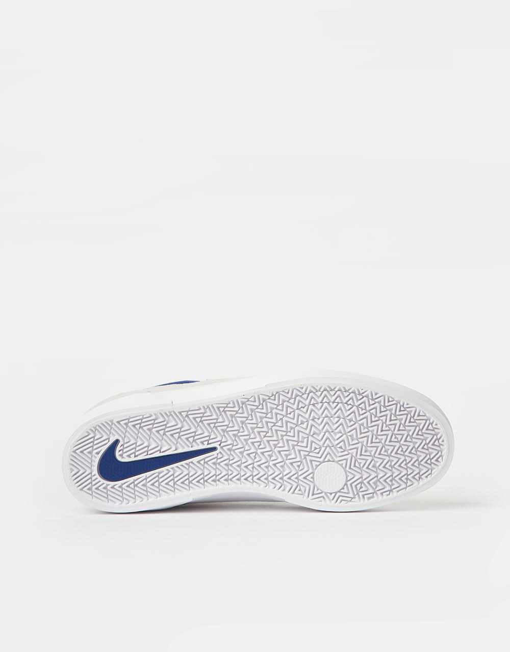 Nike SB Malor Skate Chaussures - Blanc/Bleu Royal Profond-Teinte Platine