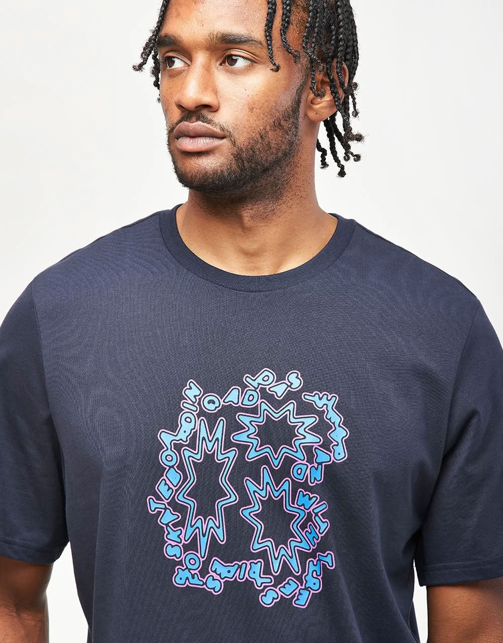 Adidas 3 Star T-Shirt - Legend Ink/Bluebird/Purple Burst