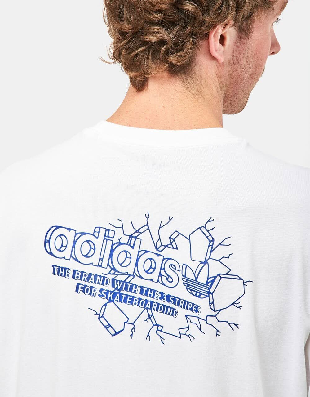 Adidas Breakthru T-Shirt - White/Team Royal Blue