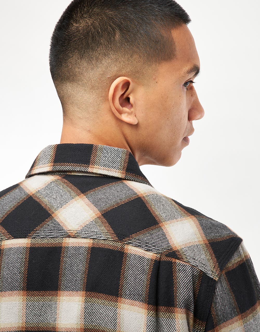 Brixton Bowery L/S Flannel Shirt (20th Anniversary) - Black/Cream